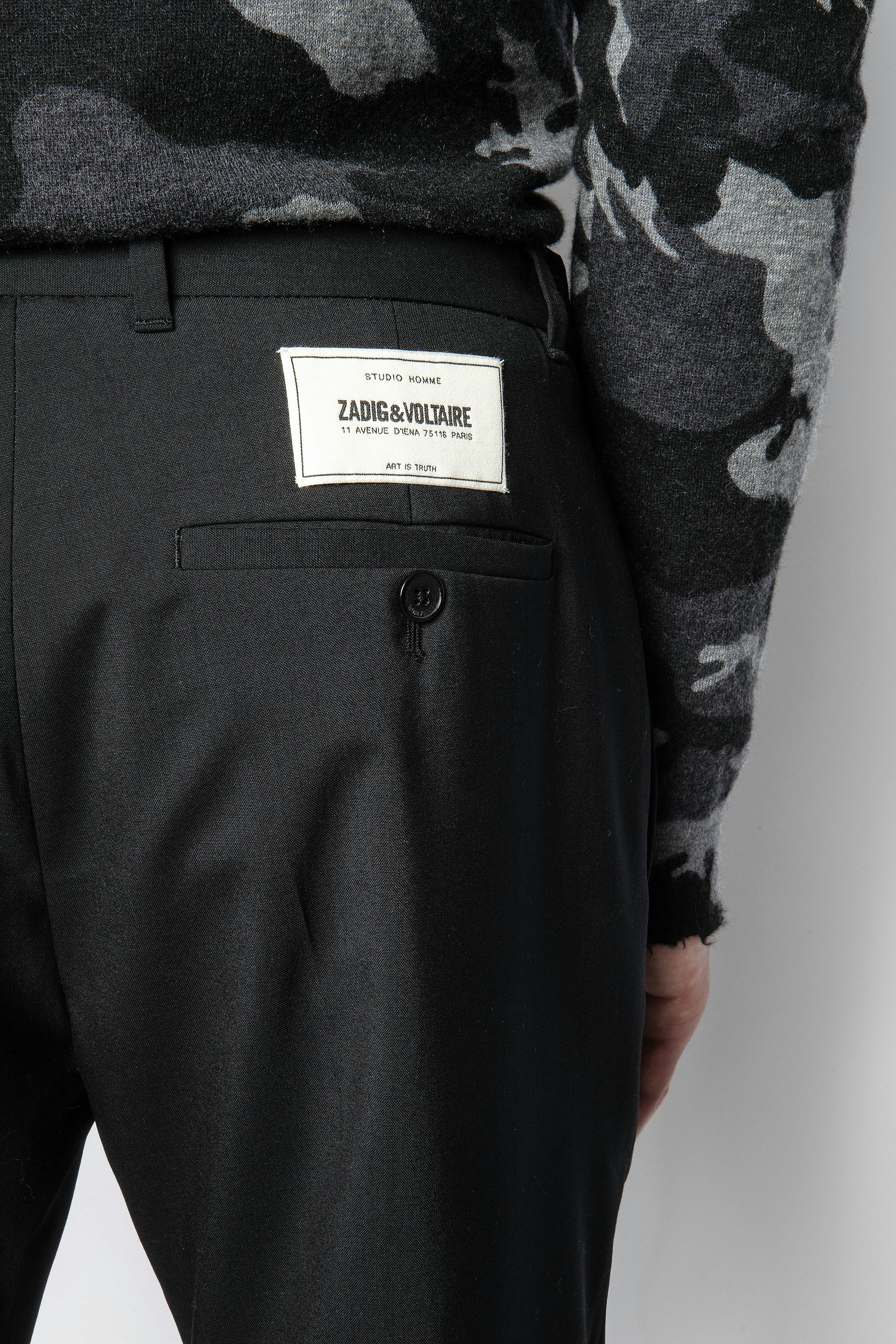 Hose Paris Wool Tech - Schwarze Herrenhose aus Wolle